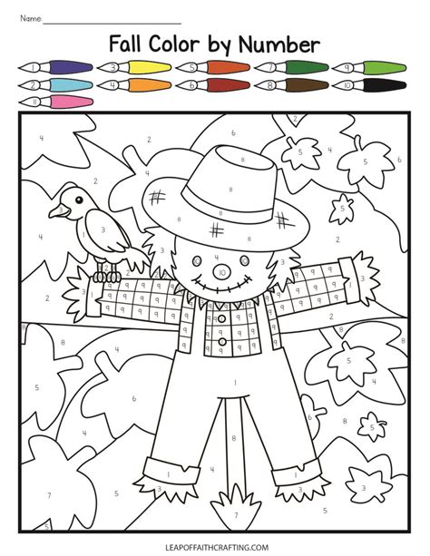 Color By Number Fall Printables